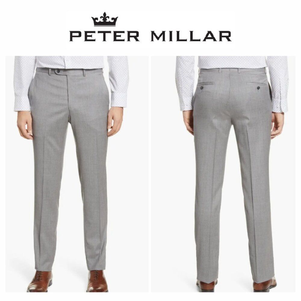 Peter Millar Wool Short Men Dress Pants Size 40R, Inseam 24"